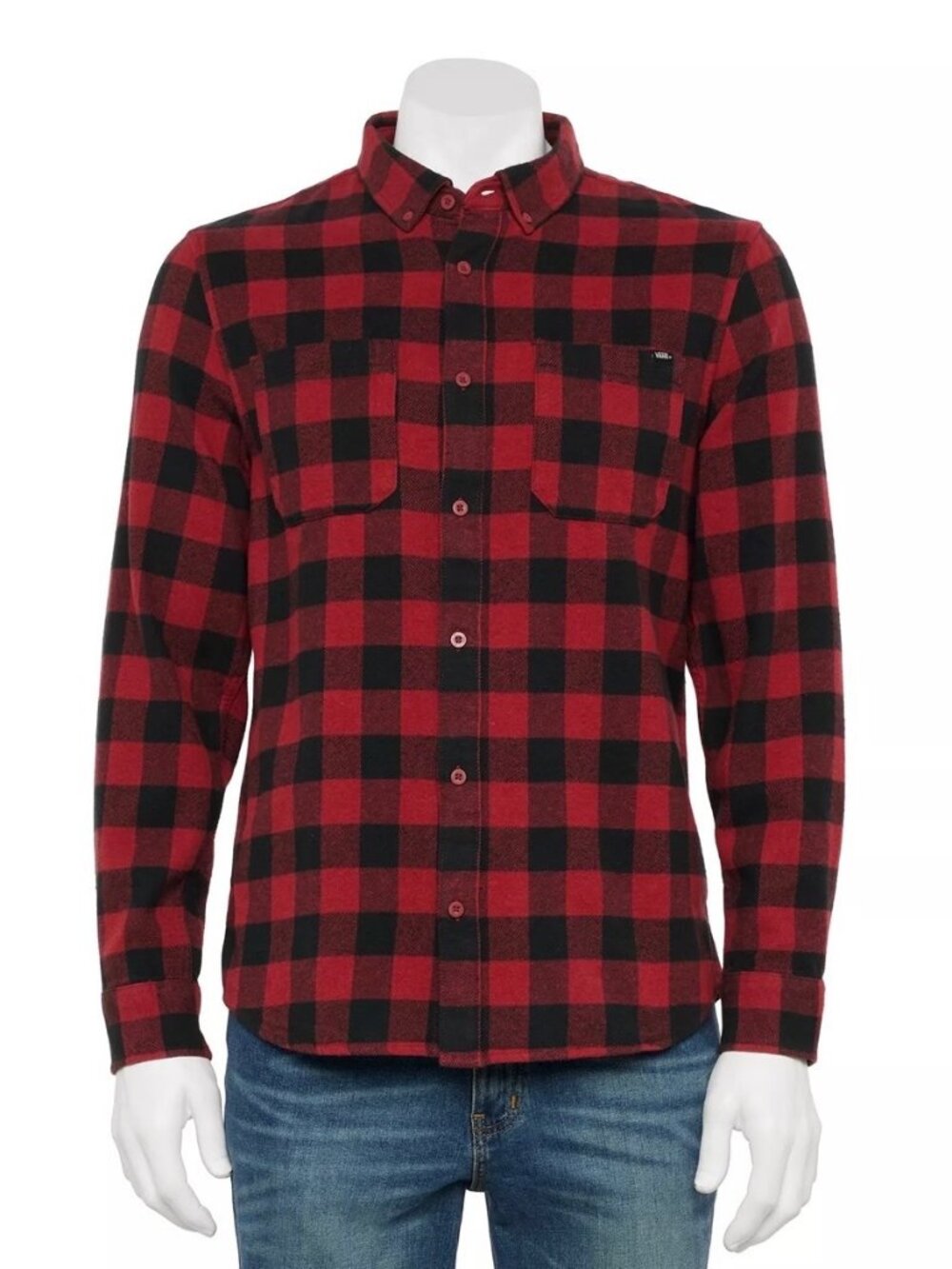 JUST IN: Men's Vans Long Sleeve Plaid Buttondown Mid-weight Flannel Shirt Medium